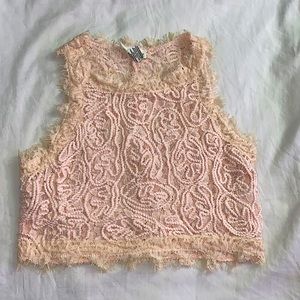 Champagne/cream kind of color crop top. Size S.